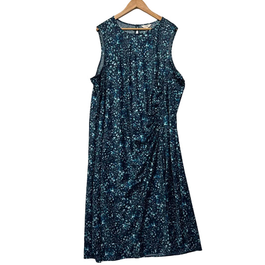 Terra & Sky Navy Floral Dress - Size 26/28/30