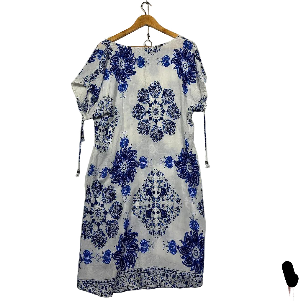 Missy Q Blue/White Floral Dress - Size 16