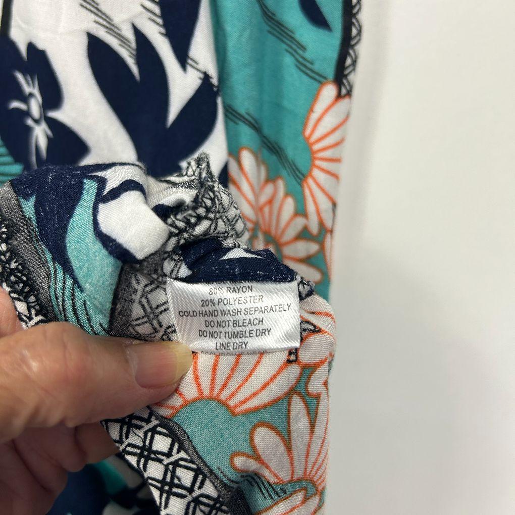 Quelque Teal Multicolour Floral Dress - Size 18