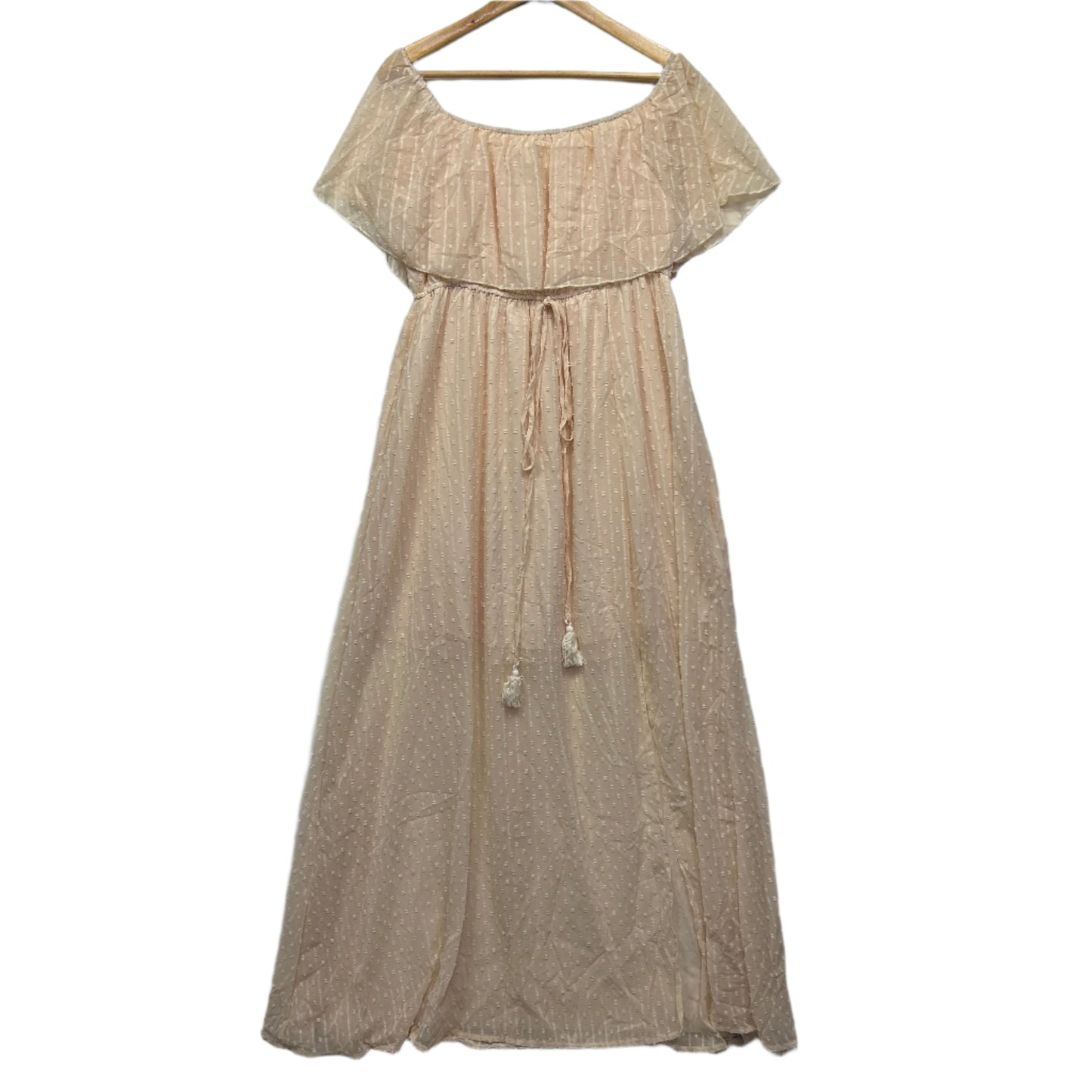Shein Dress Size 14 16 XL Biege Sheer Overlay