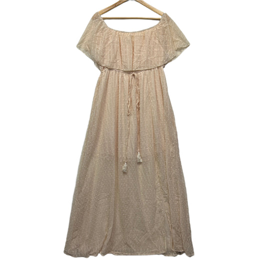 Shein Dress Size 14 16 XL Biege Sheer Overlay