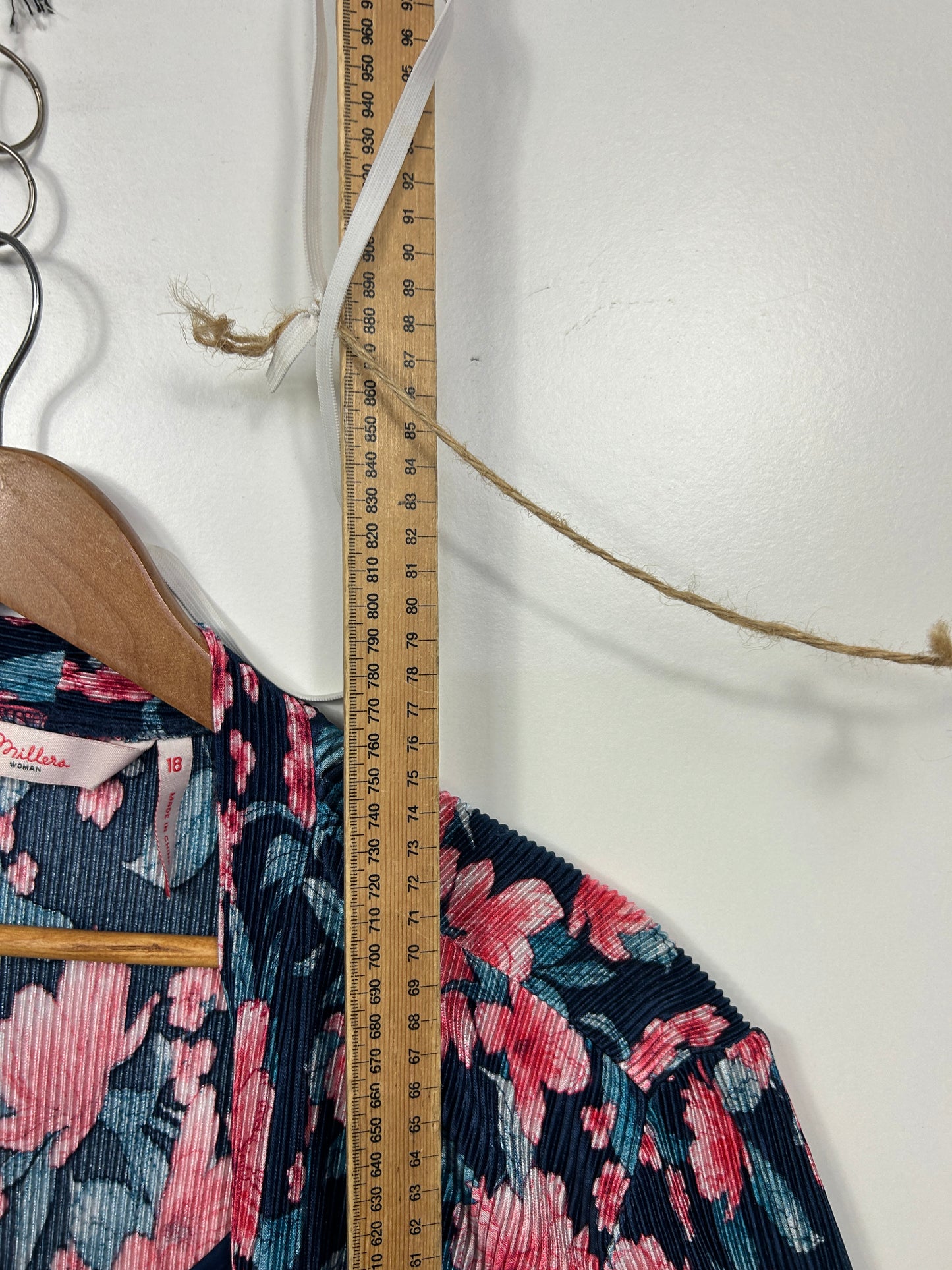 Millers Navy Floral Print Top - Size 18