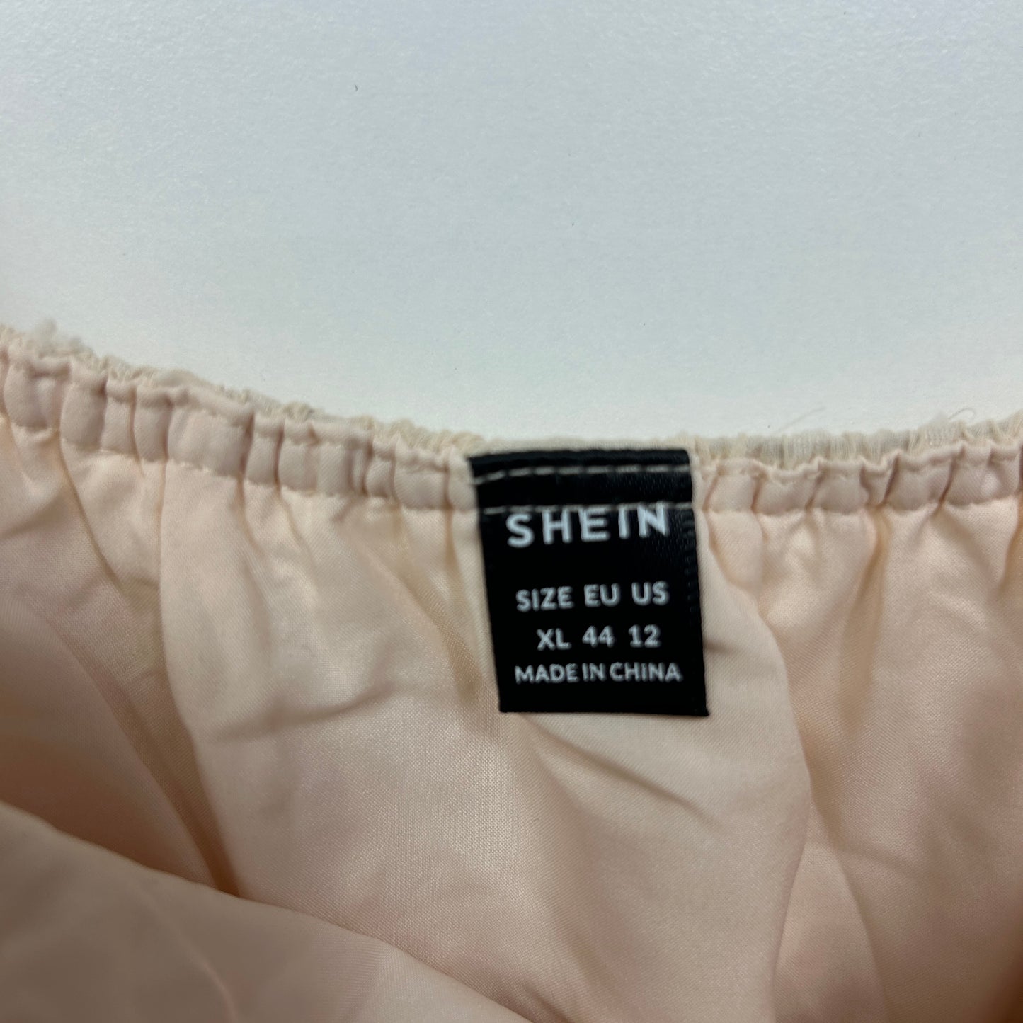 Shein Dress Size 14 16 XL Biege Sheer Overlay