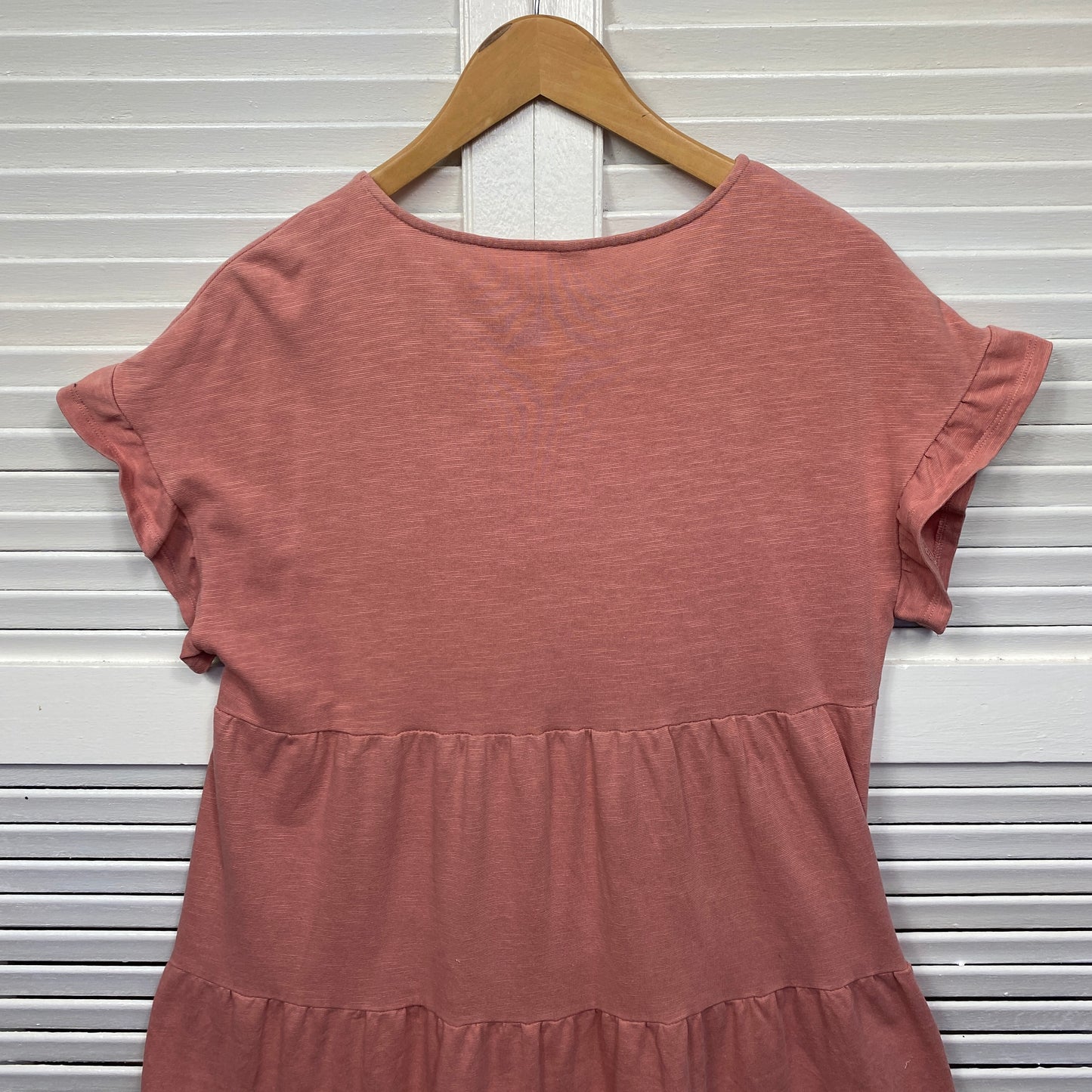 Anko Dress Size 14 Smock Short Sleeve Tiered Cotton Blend