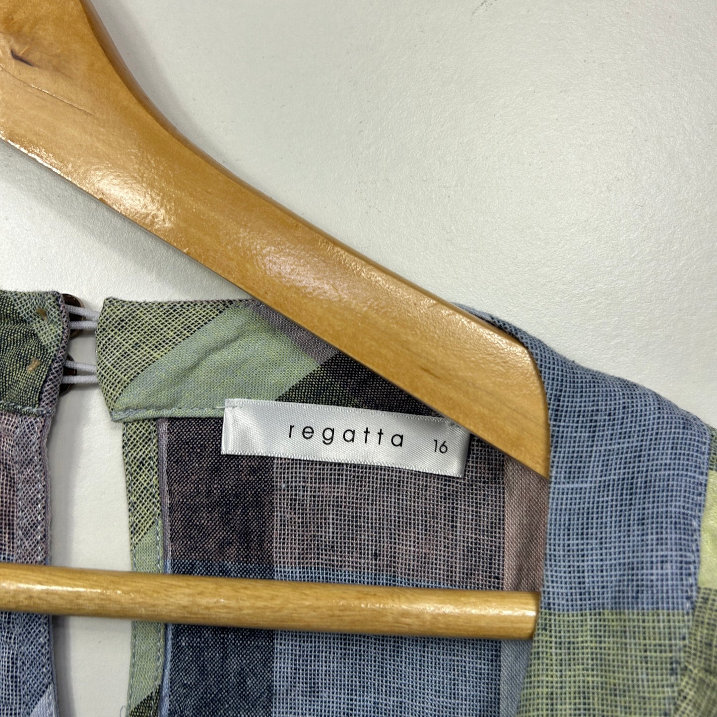 Regatta Linen-Blend Striped Tunic Dress with Pockets - Size 16