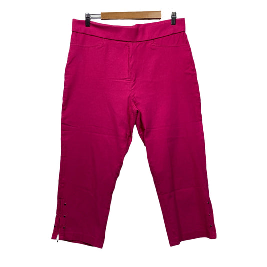 Rockmans Cropped Pants Size 14 Pink Pull On