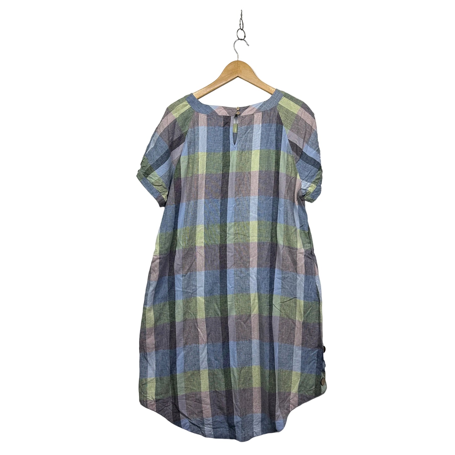 Regatta Linen-Blend Striped Tunic Dress with Pockets - Size 16