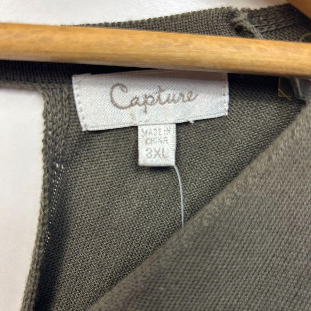 Capture Green Cotton Knit Top - Size 3XL