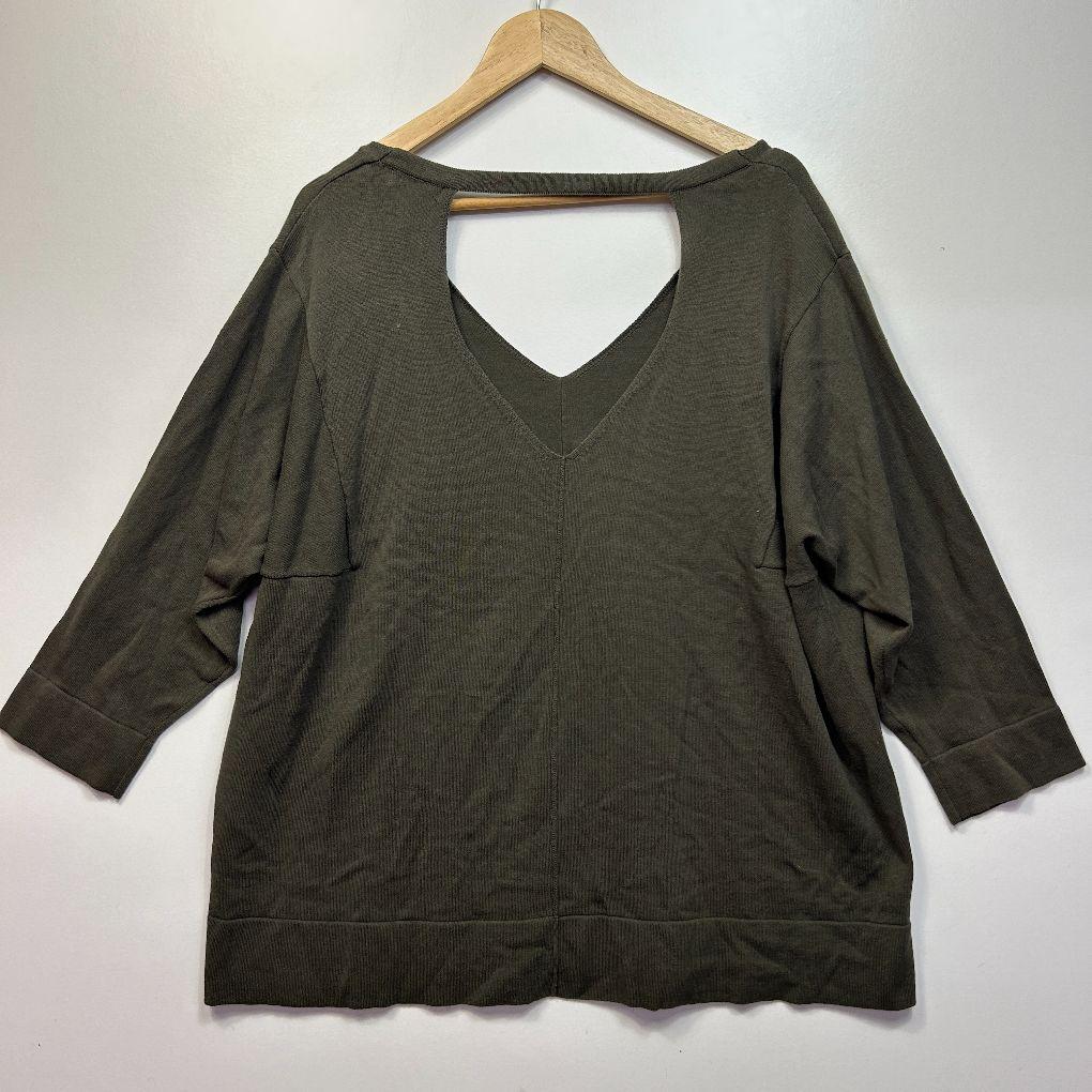 Capture Green Cotton Knit Top - Size 3XL