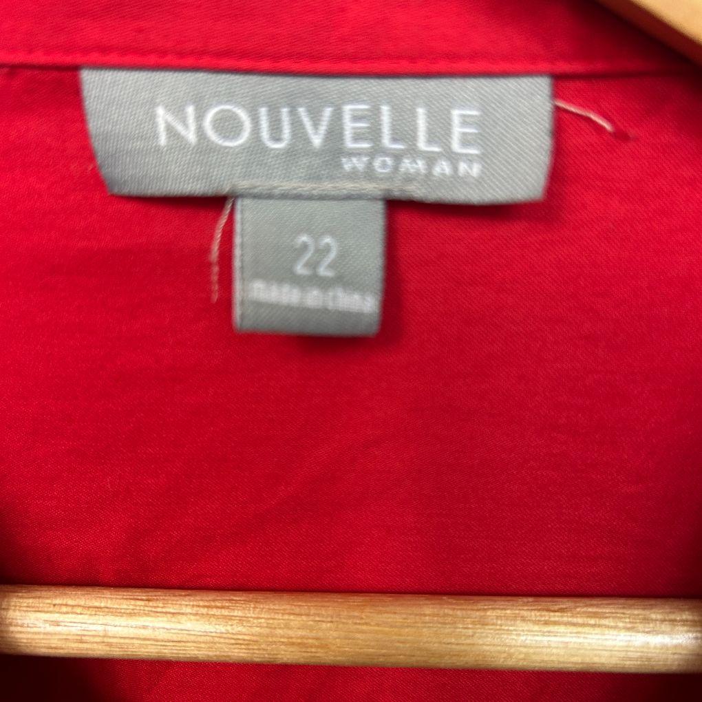 Nouvelle Red Cotton Top - Size 22