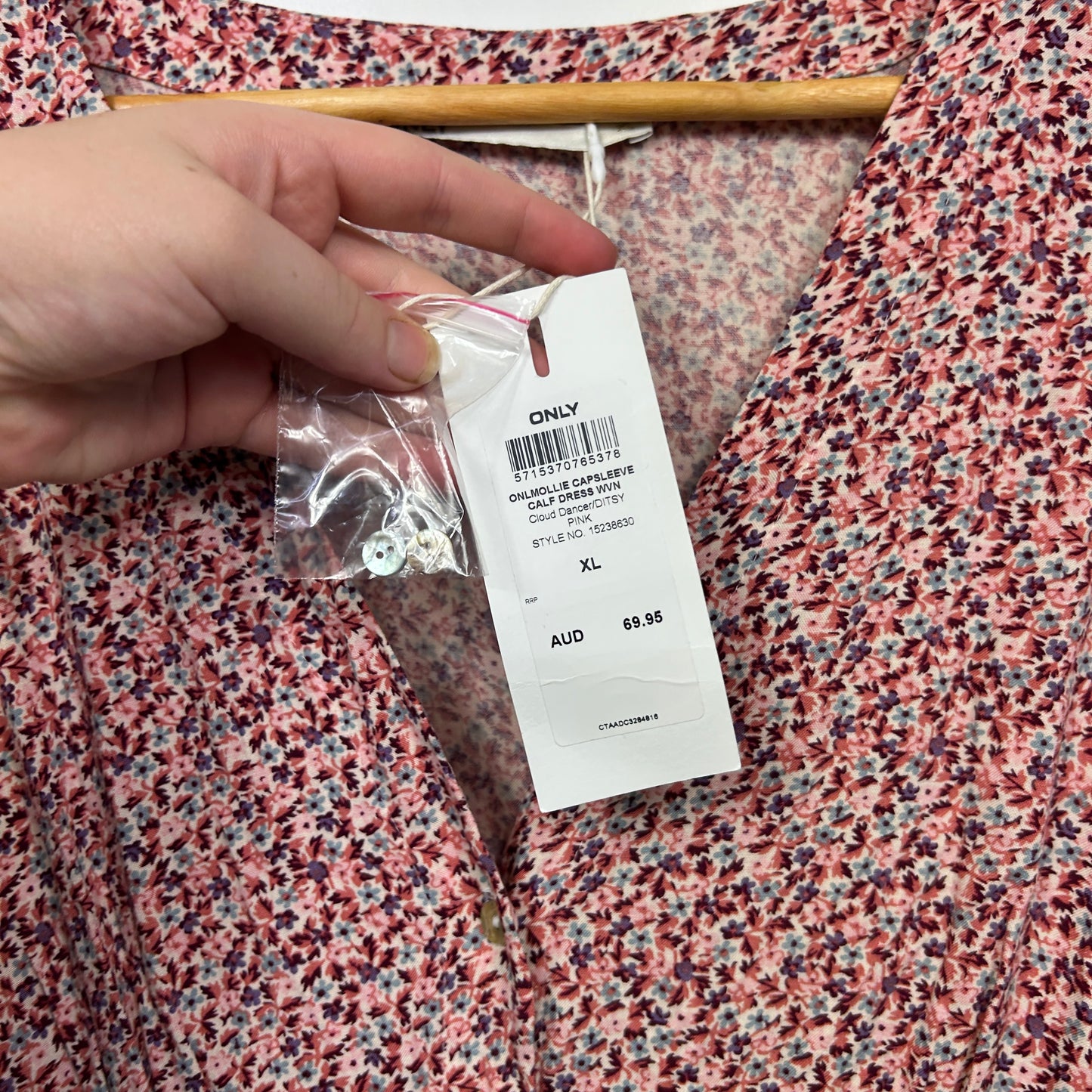 ONLY Ditsy Floral Print Midi Maxi Dress - Size XL