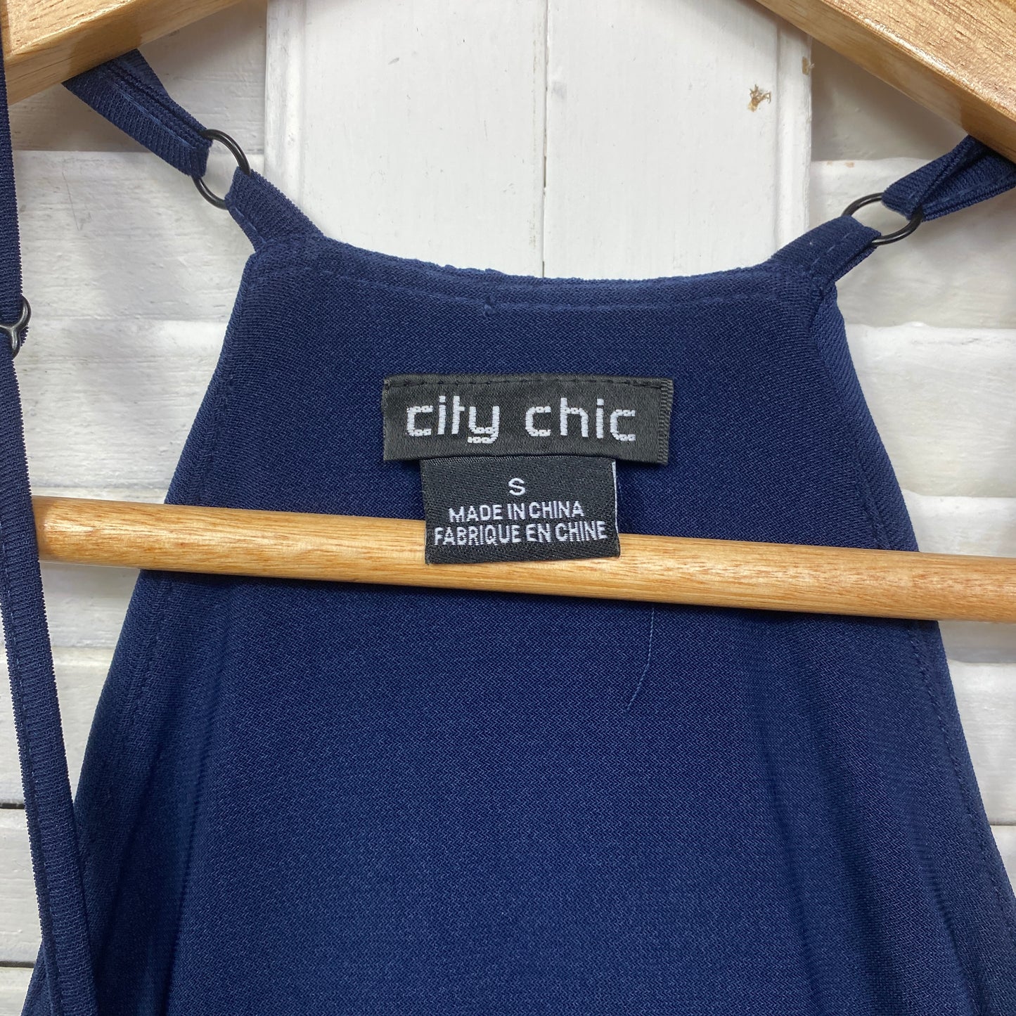 City Chic Dress Size 16 Plus Small Navy Sleeveless Cocktail