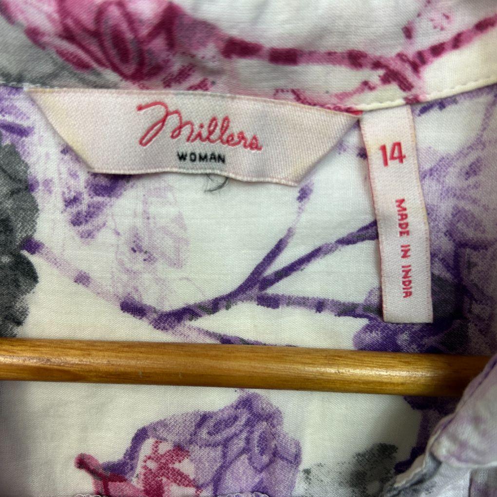 Millers Purple Cotton Top - Size 14