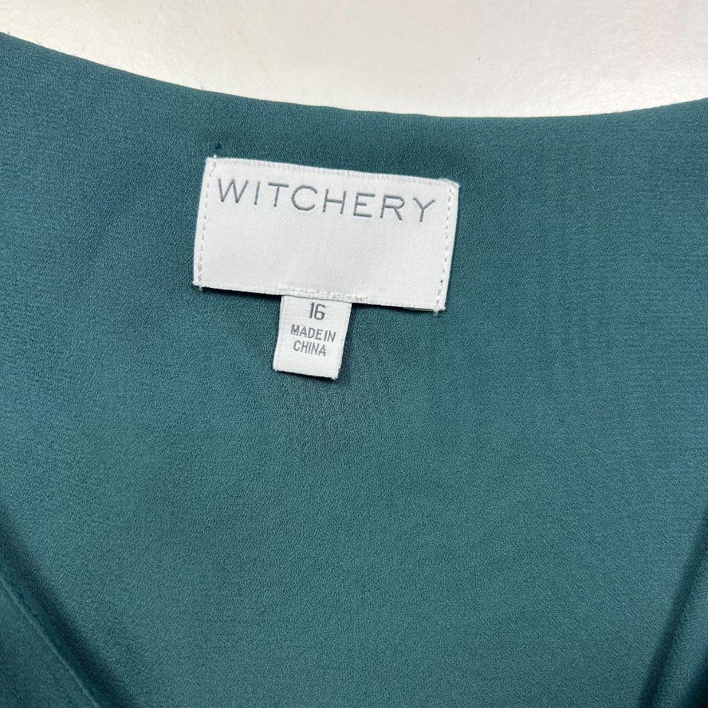Witchery Green Mini Slip Dress - Size 16