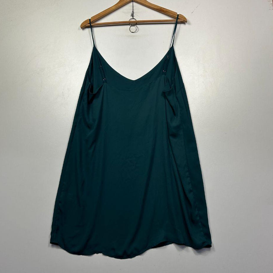 Witchery Green Mini Slip Dress - Size 16