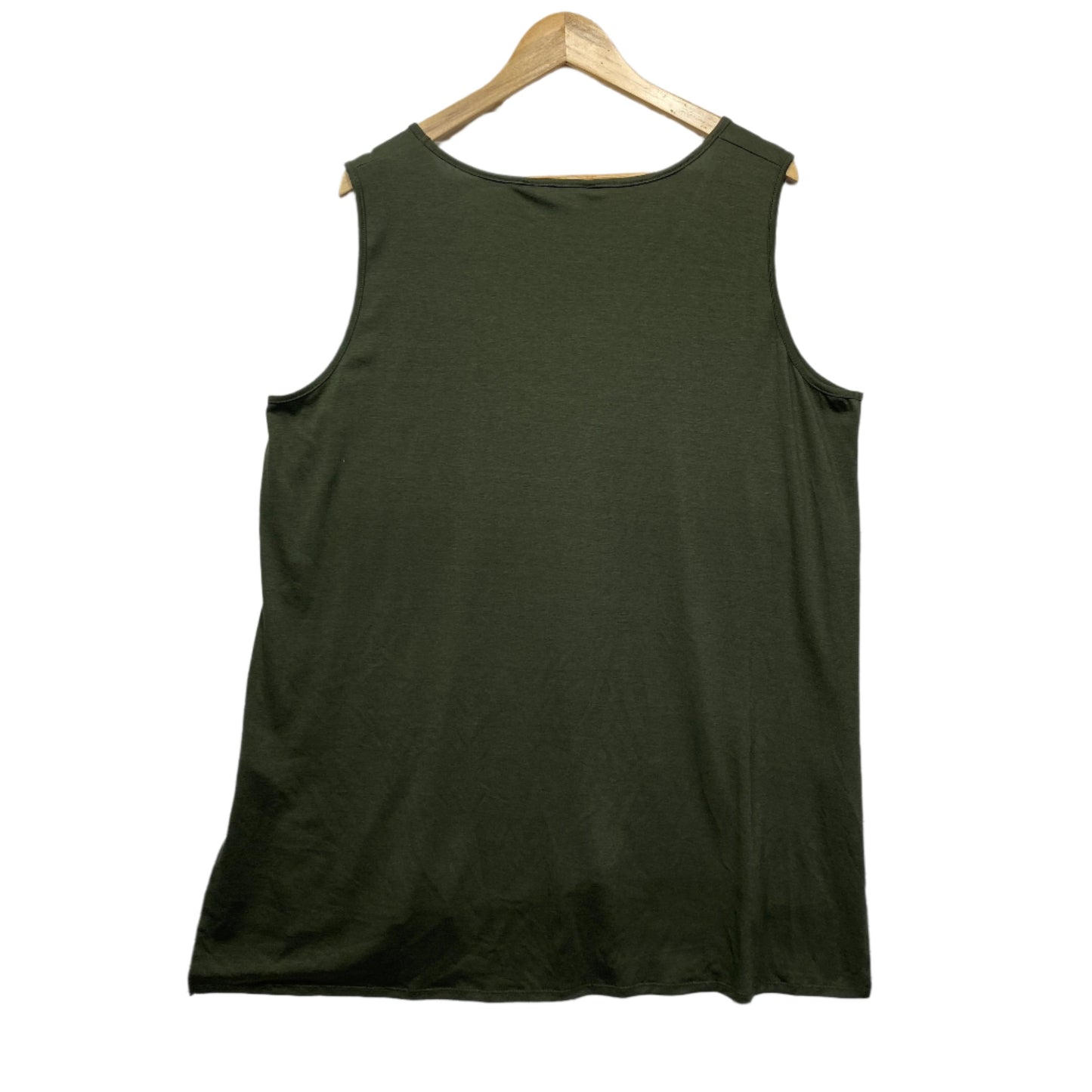 Virtuelle Top Size 18 Plus Medium Sleeveless Olive Green