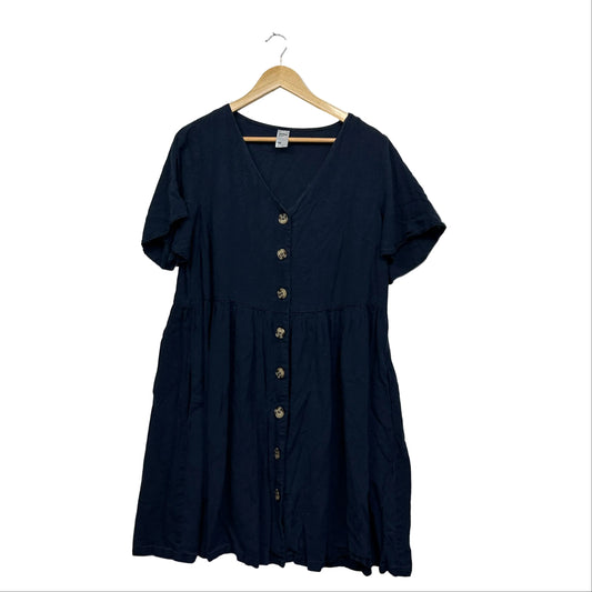 Anko Curve Navy Textured Tunic Dress - Size 18