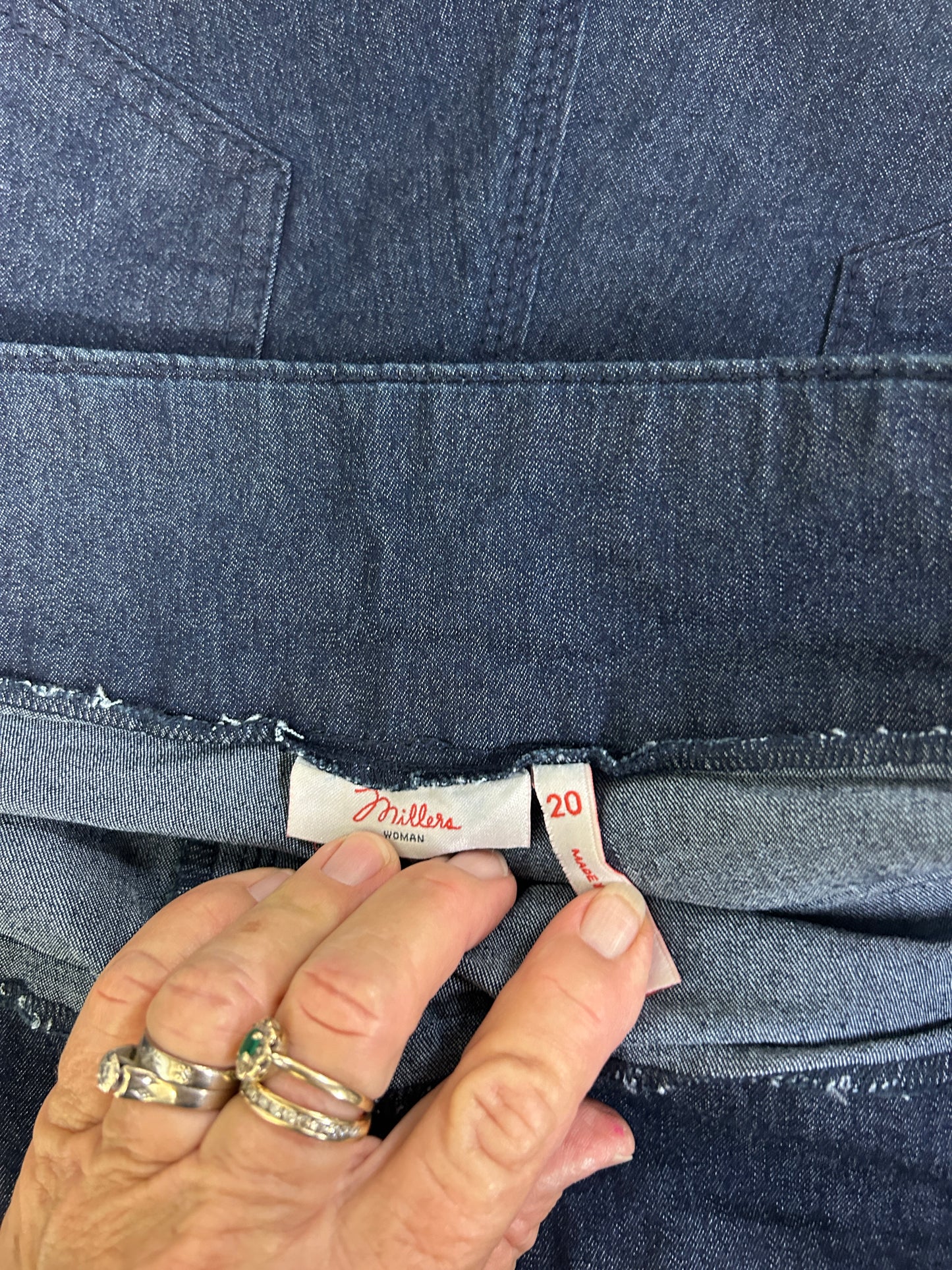 Millers Navy Blue Denim Bermuda Shorts - Size 20