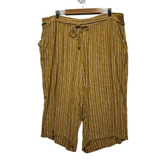 beme Cropped Pants Size 22 Mustard Pockets Viscose
