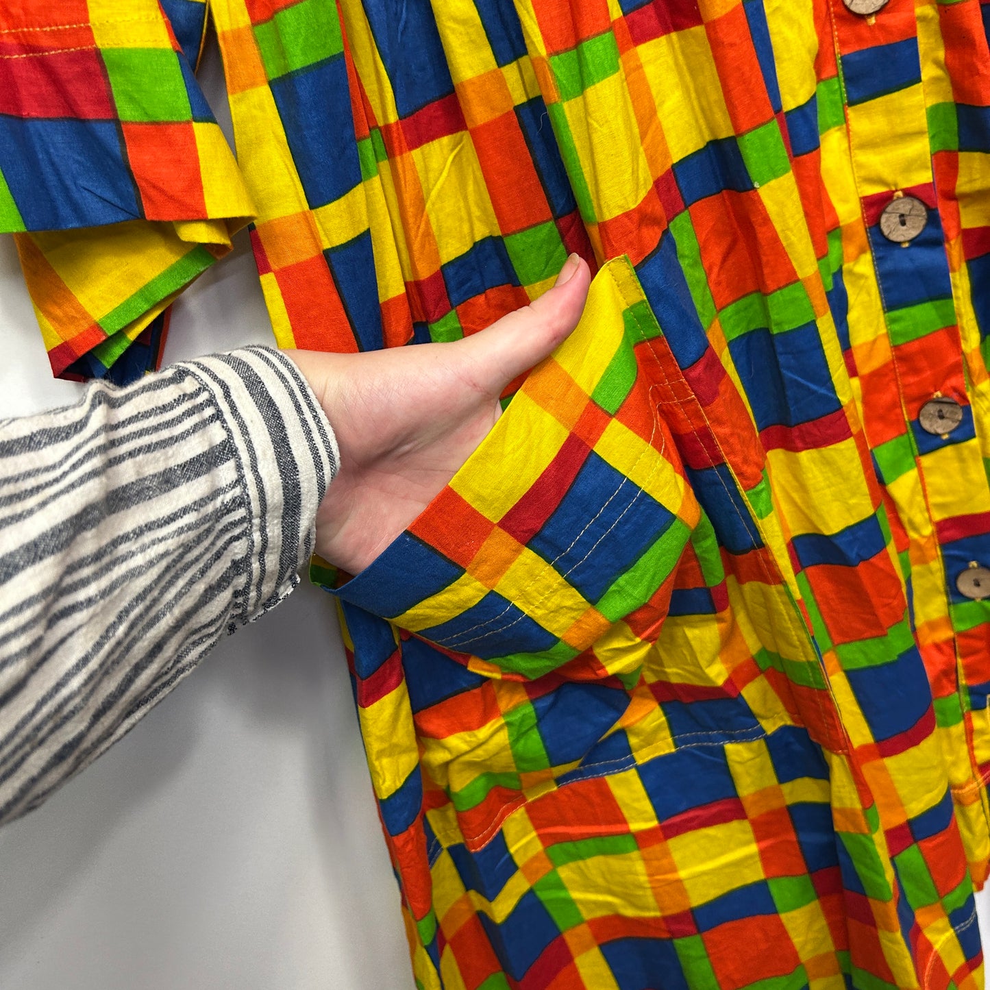 Keshet Vibrant Colour Block Tiered Dress - Size M/L