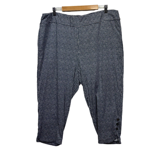 Taking Shape Cropped Pants Size 22 Petites Blue White Checked Pockets