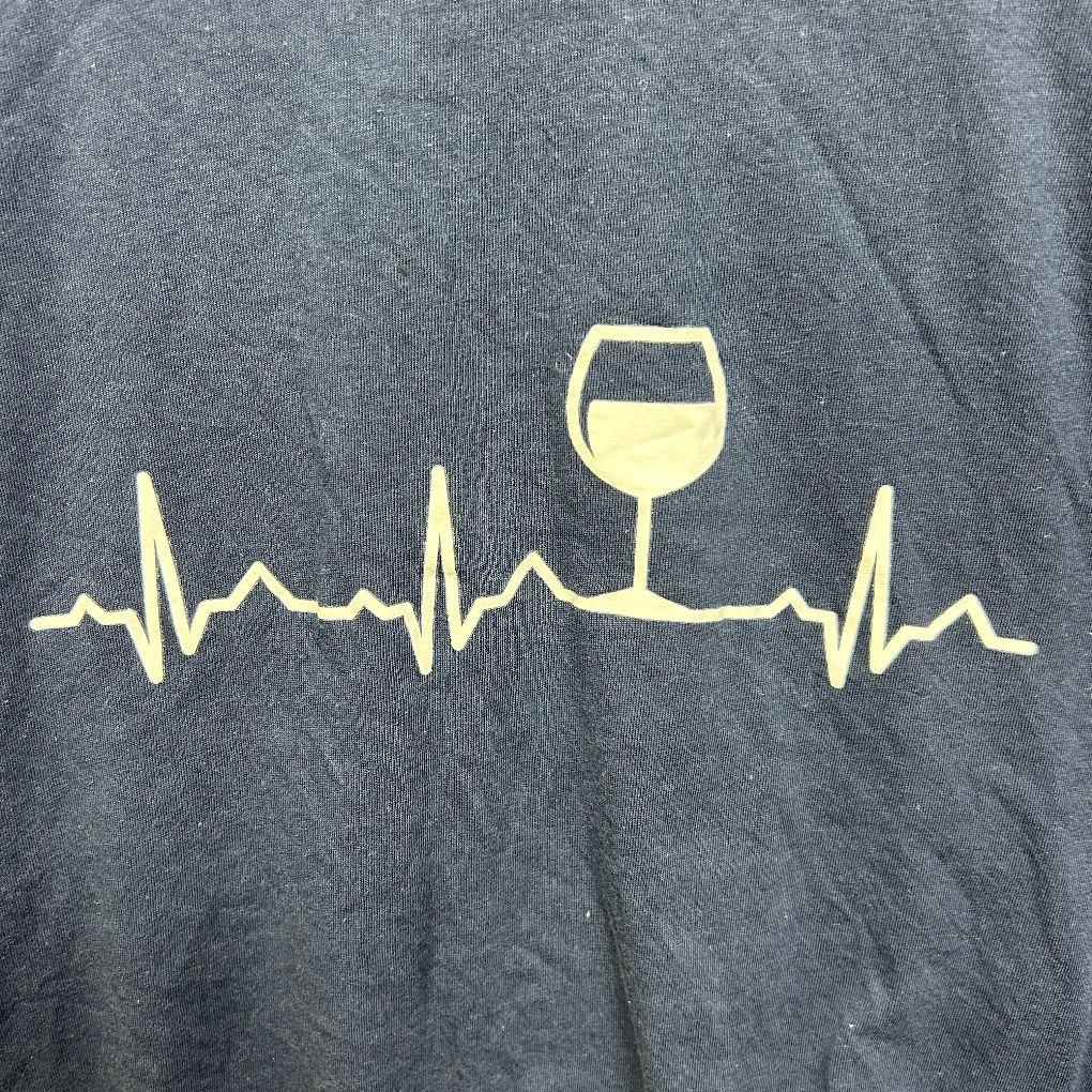 Shein Navy Cotton Wine Tee - Size 2XL