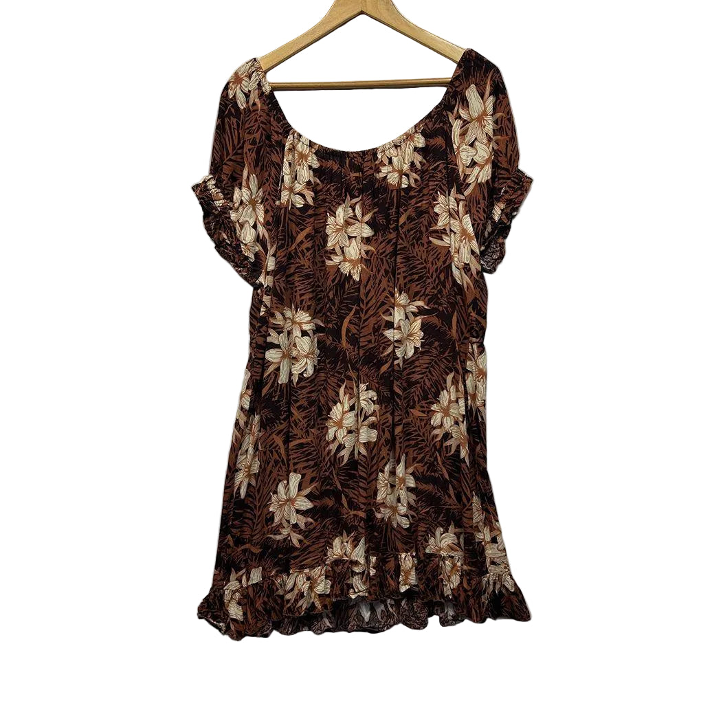 Sundrenched Australia Brown Floral Dress - Size 18