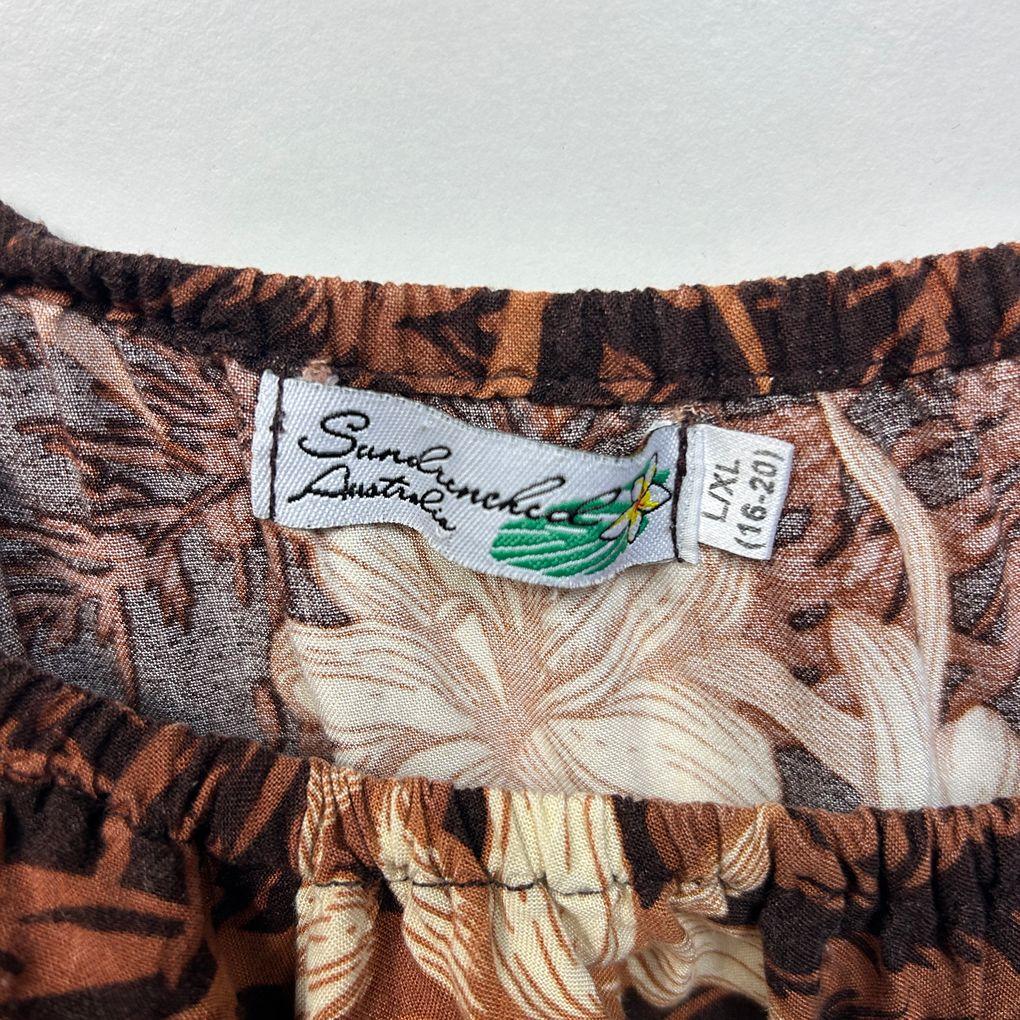 Sundrenched Australia Brown Floral Dress - Size 18