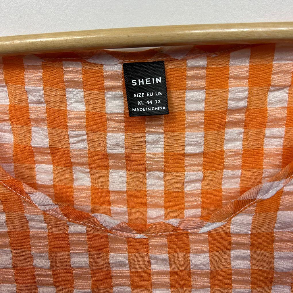 Shein Orange Gingham Dress - Size 16