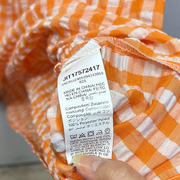 Shein Orange Gingham Dress - Size 16
