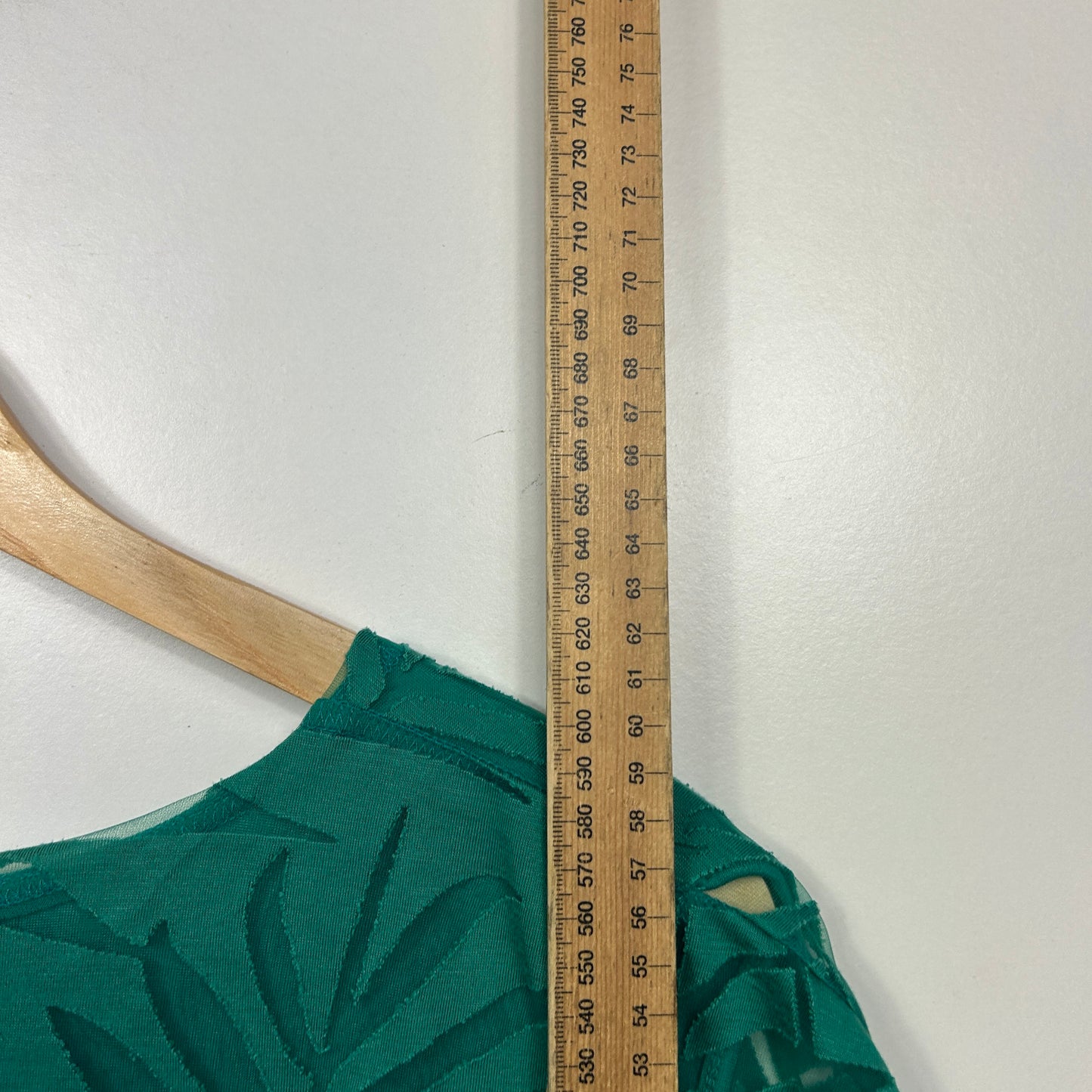 Katies Emerald Green Tropical Palm Leaf Burnout Top - Size XL