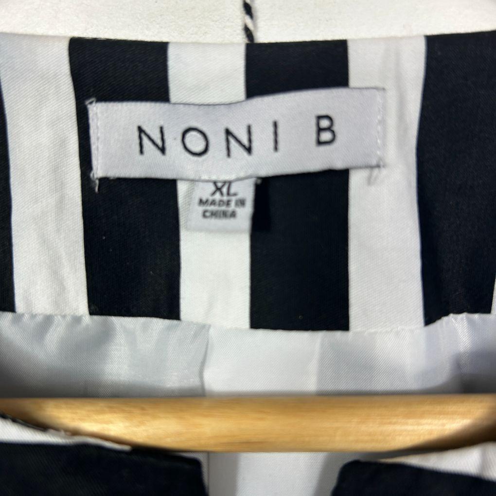 Noni B Cotton Black and White Striped Jacket - Size XL