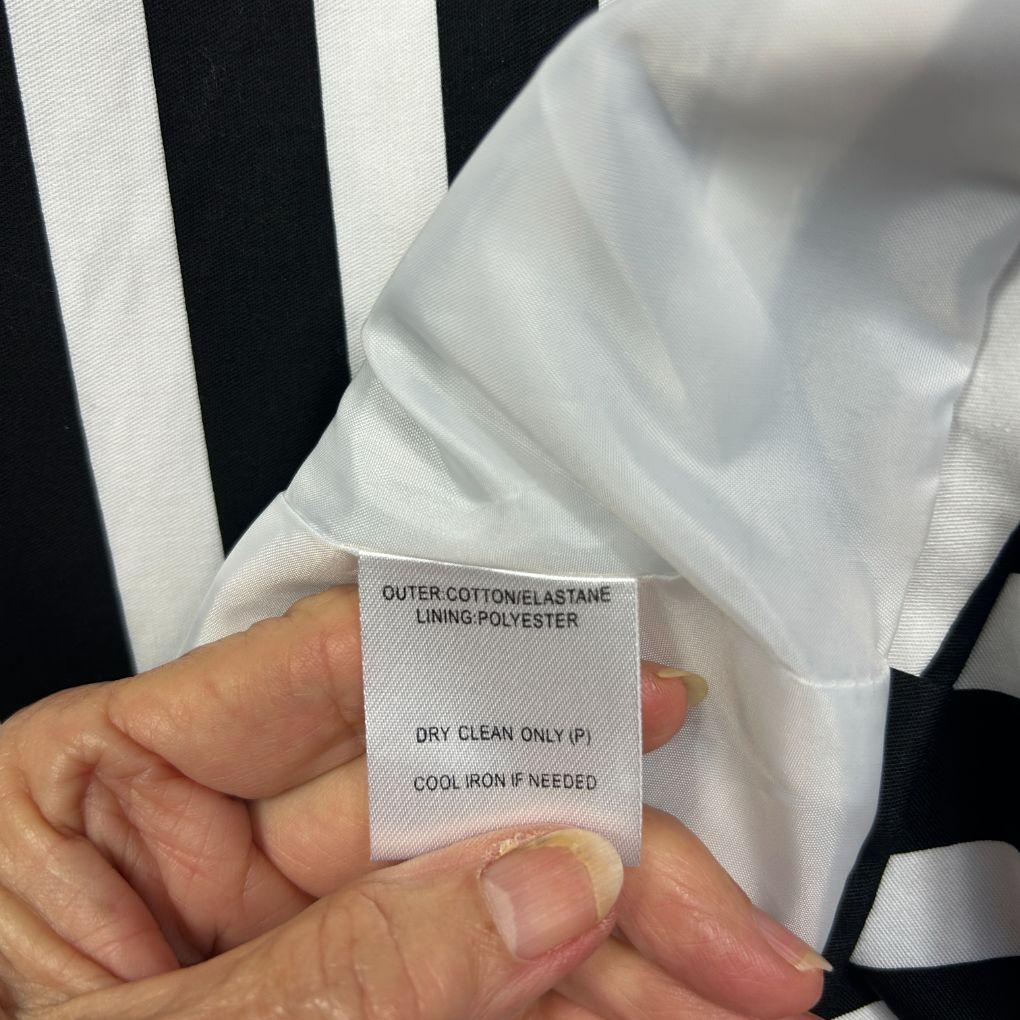 Noni B Cotton Black and White Striped Jacket - Size XL