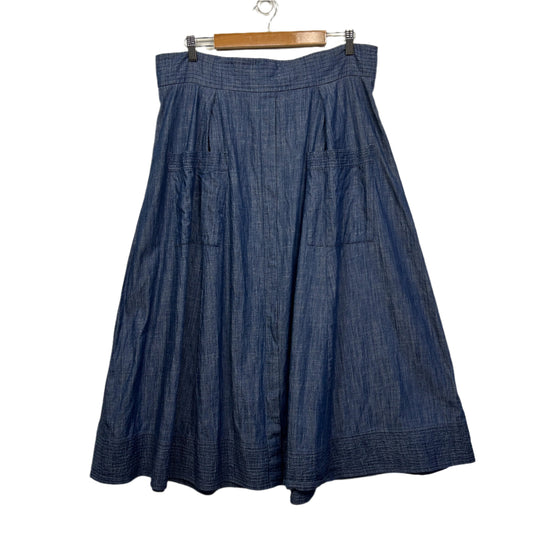 Zapelle Skirt Size 18 Blue Chambray 100% Cotton