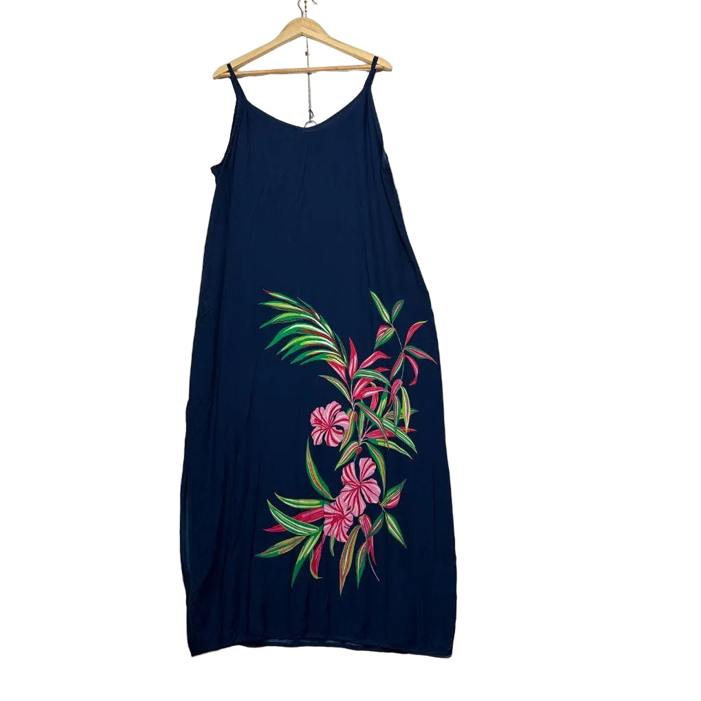 Sara Navy Tropical Floral Maxi Dress Size 20
