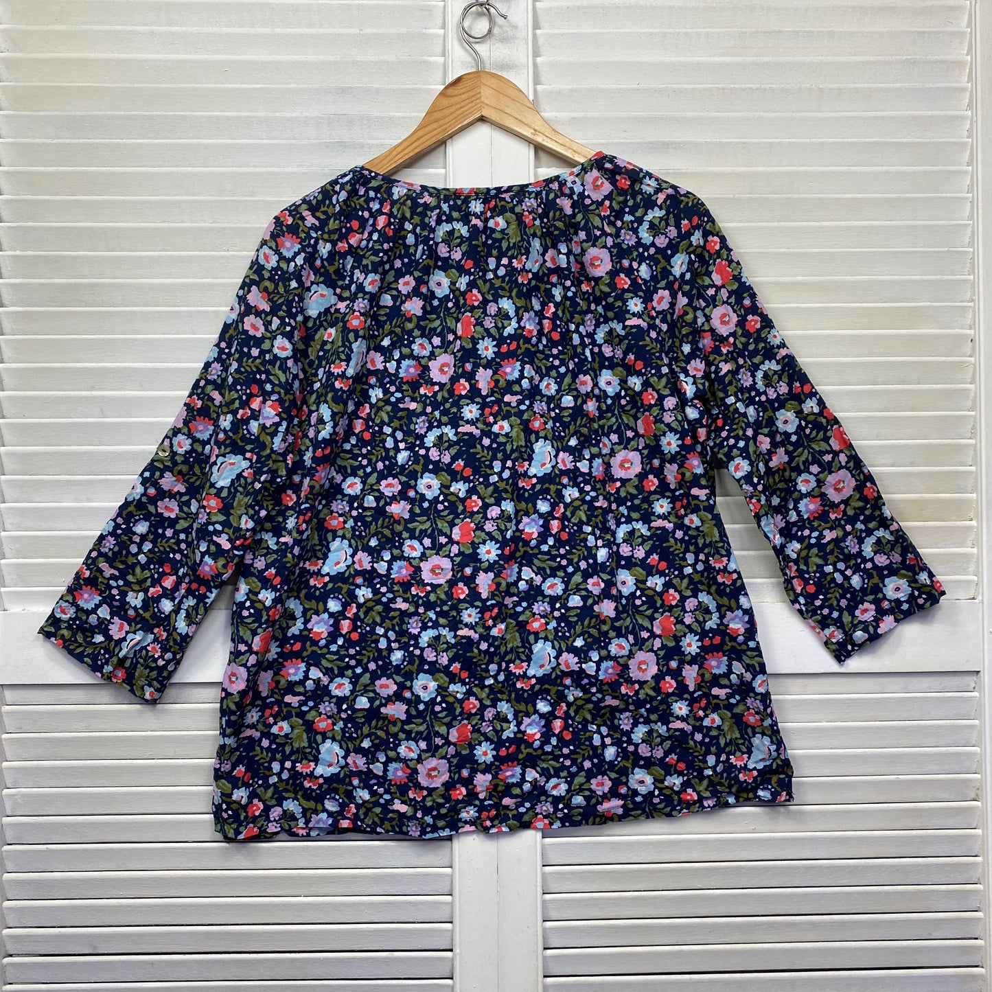 Gordon Smith Top Size 14 Floral Multicoloured 100% Cotton Long Sleeve