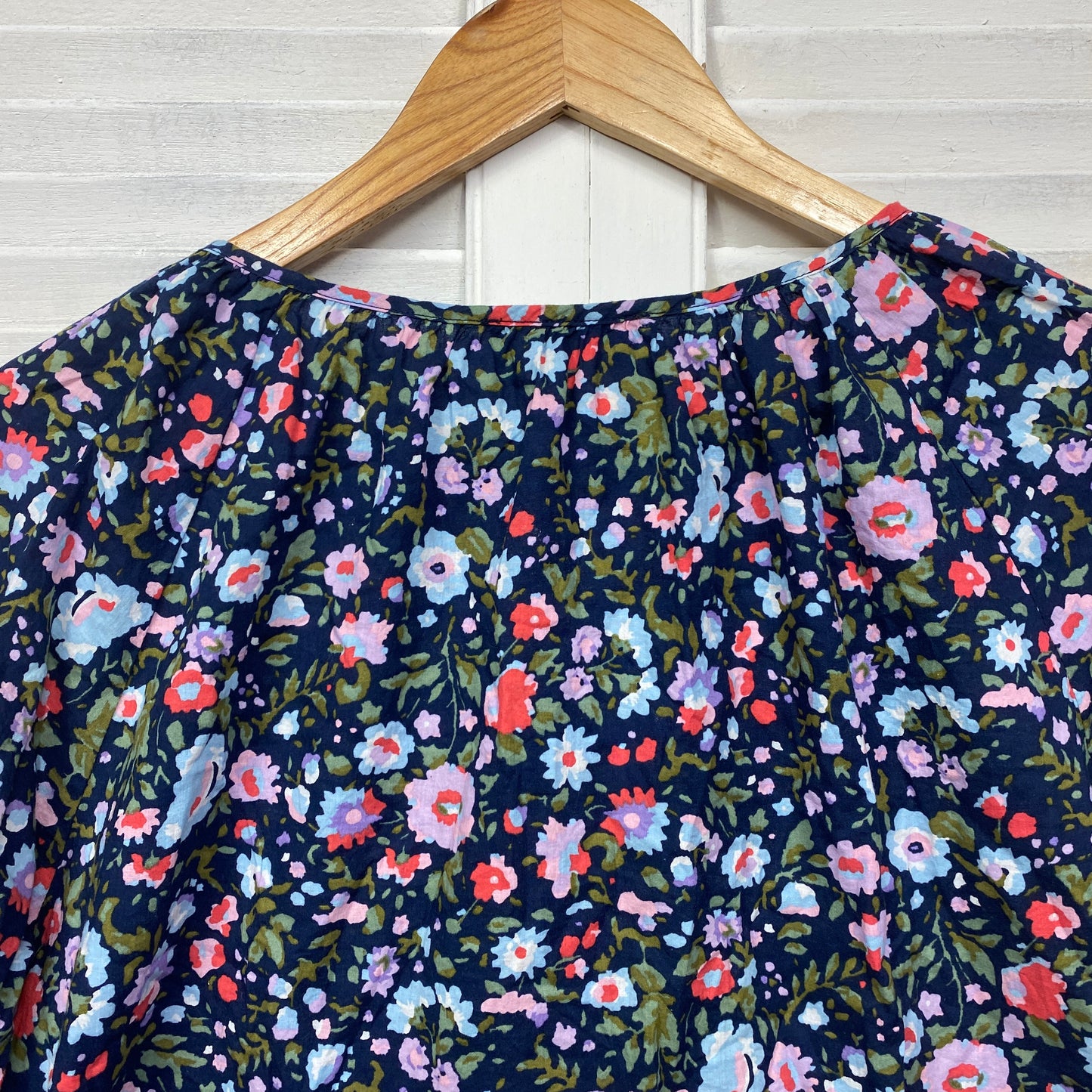 Gordon Smith Top Size 14 Floral Multicoloured 100% Cotton Long Sleeve