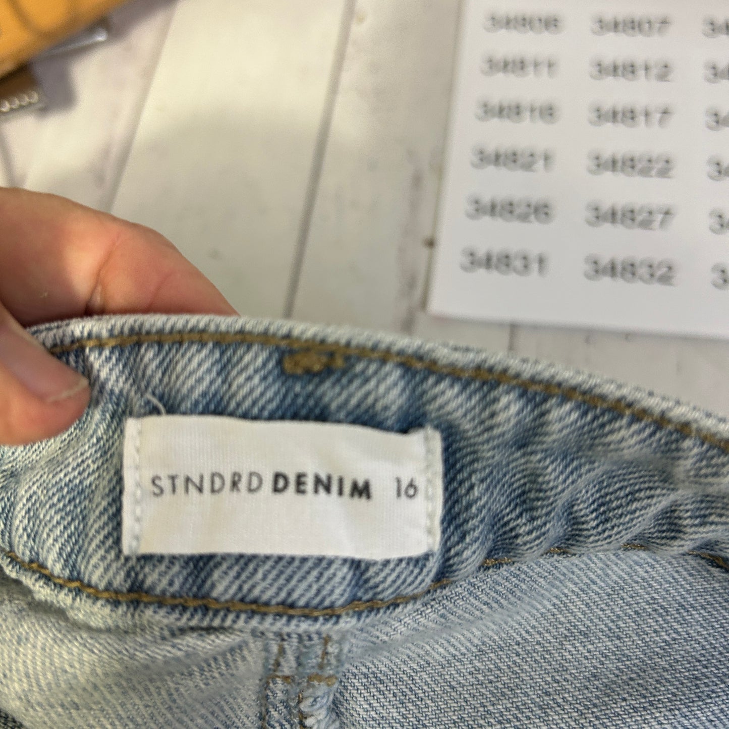 Stndrd Denim Light Blue Wide Leg Jeans - Size 16