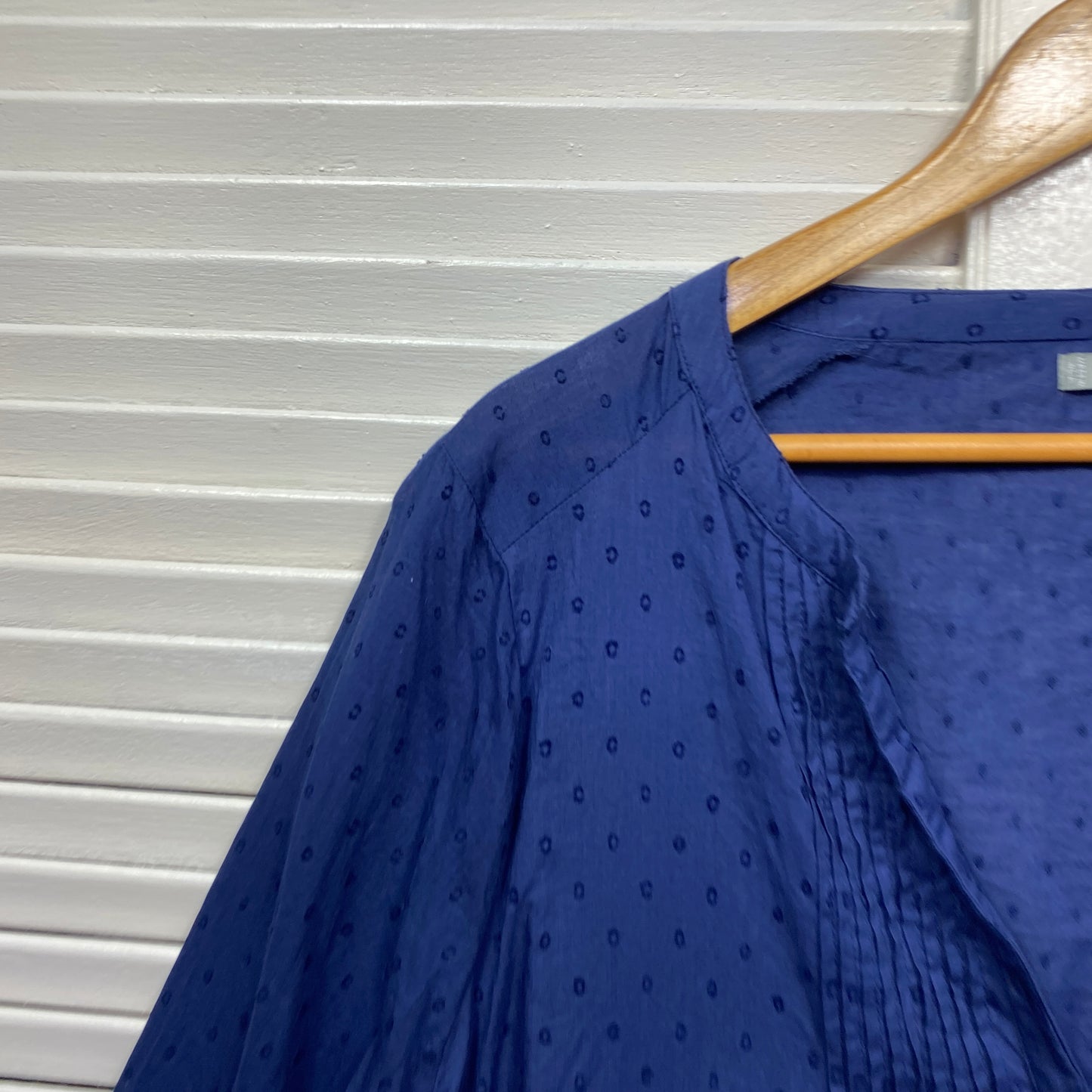 Katies Top Size 16 Long Sleeve Blue Button Up Pleated