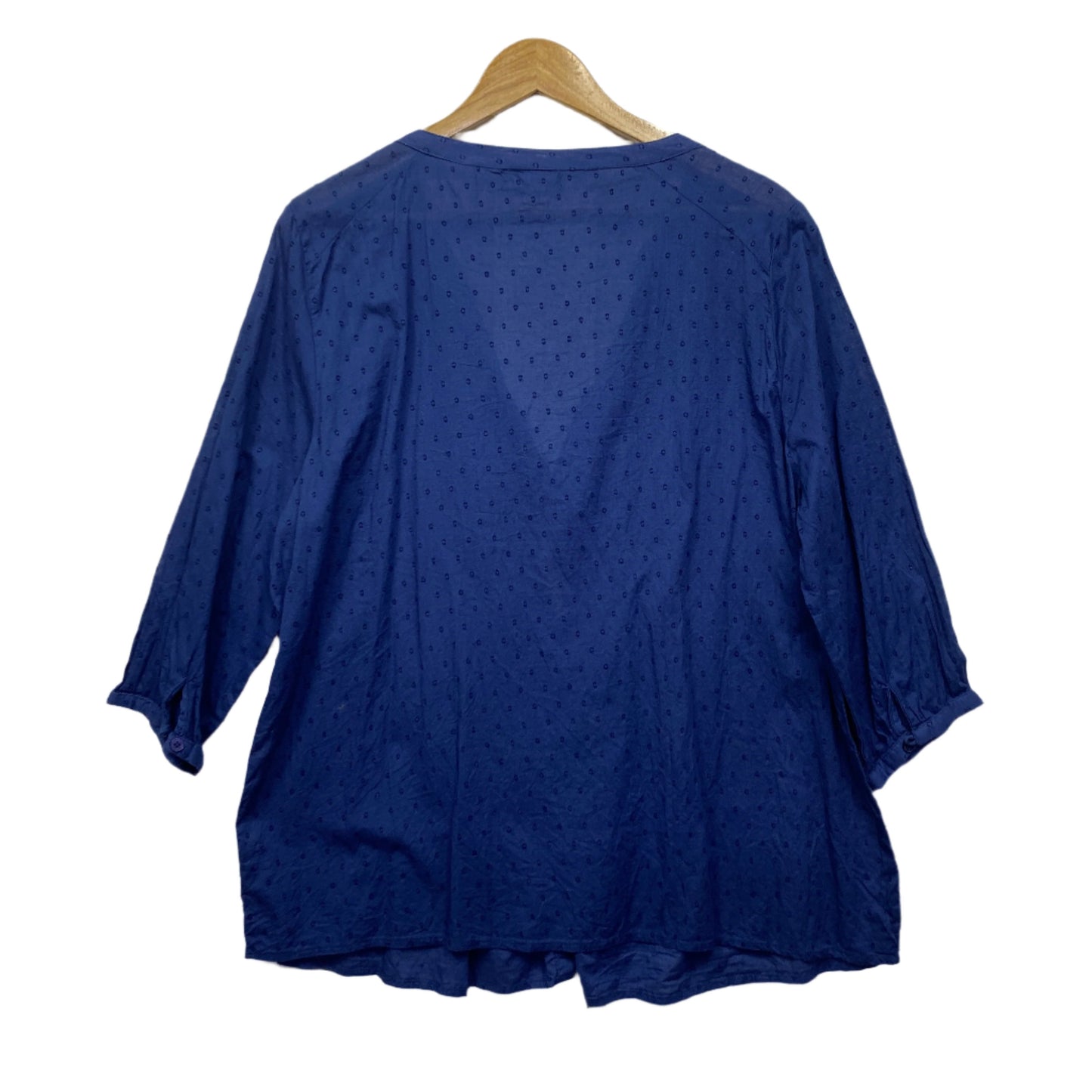 Katies Top Size 16 Long Sleeve Blue Button Up Pleated