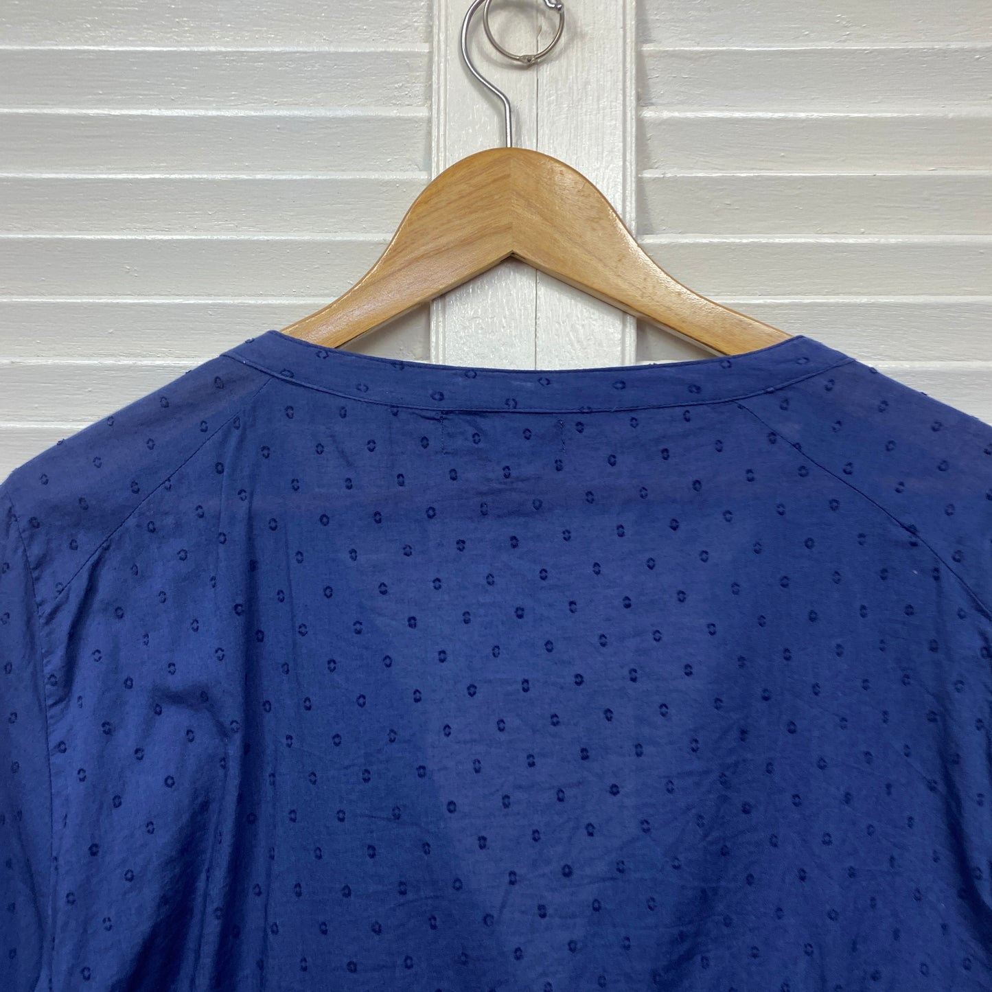 Katies Top Size 16 Long Sleeve Blue Button Up Pleated