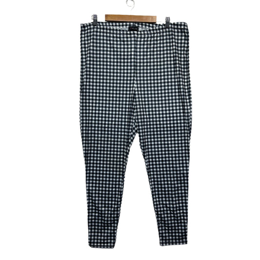Yours Pants Size 24 Plus Black White Gingham Check New