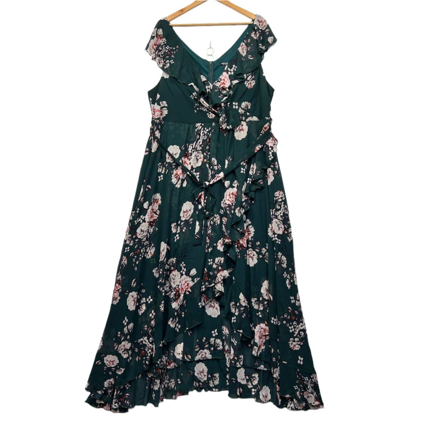 Shein Curve Maxi Dress Size 5XL 20 22 24 Green Floral Cocktail