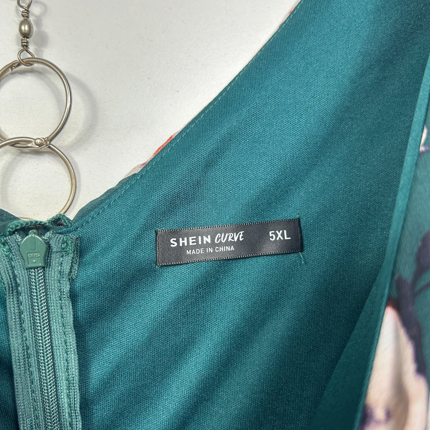 Shein Curve Maxi Dress Size 5XL 20 22 24 Green Floral Cocktail