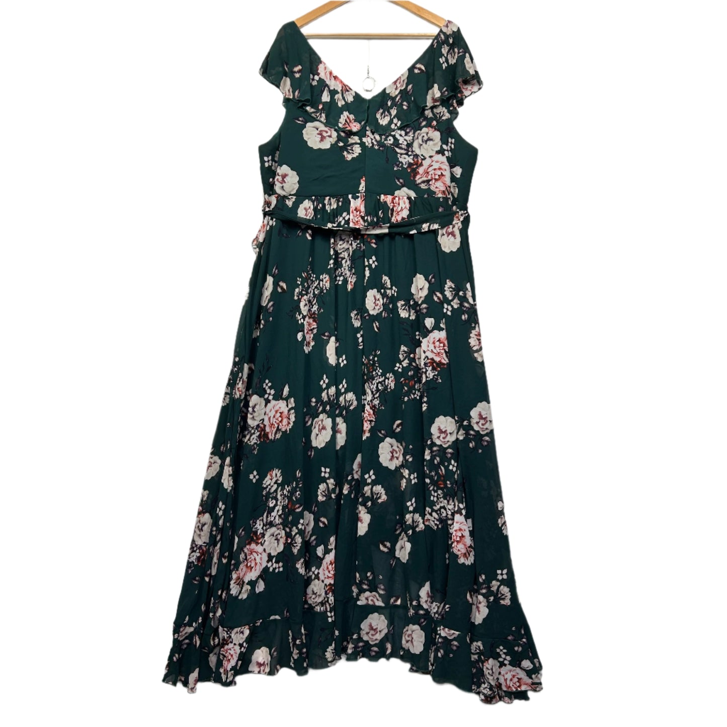 Shein Curve Maxi Dress Size 5XL 20 22 24 Green Floral Cocktail