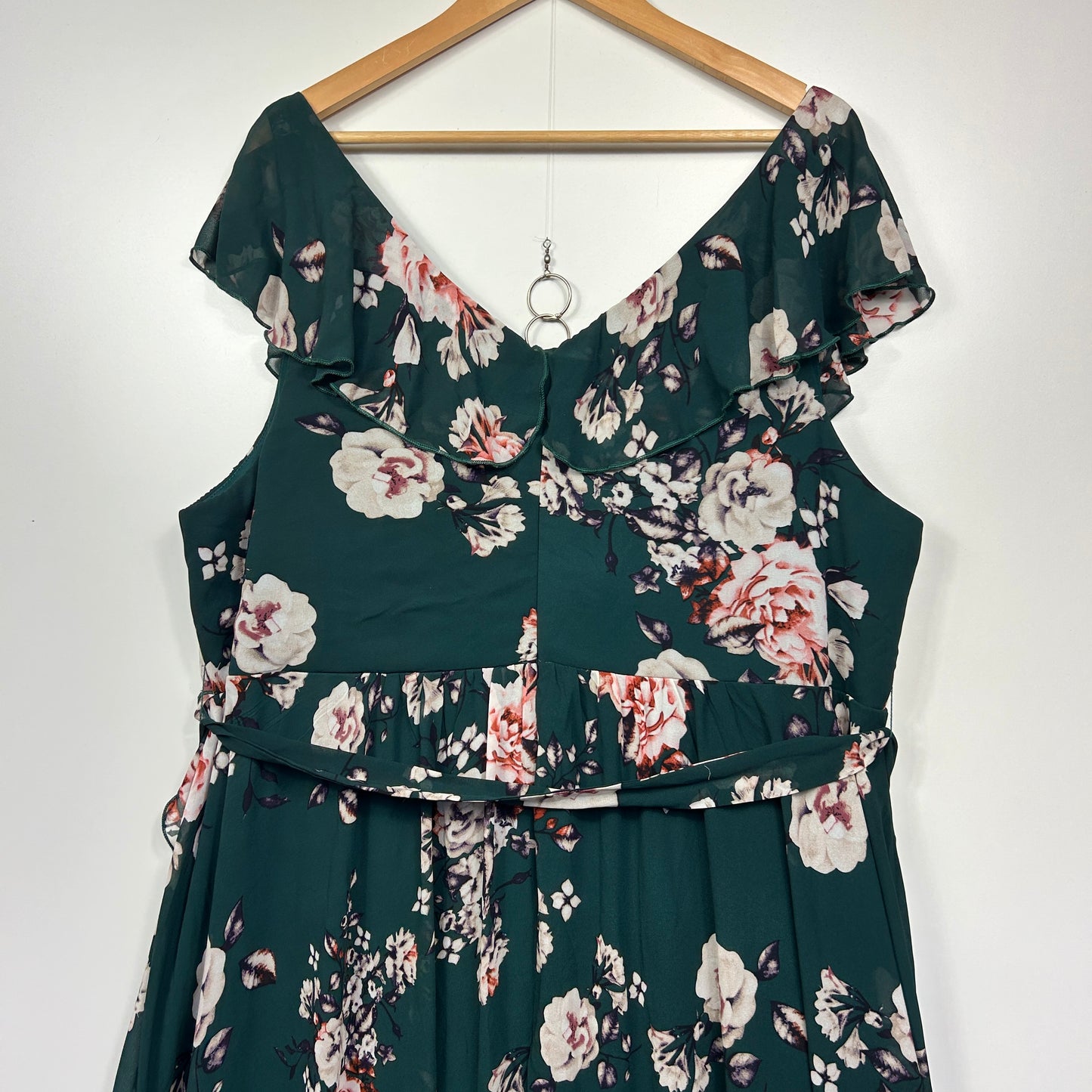 Shein Curve Maxi Dress Size 5XL 20 22 24 Green Floral Cocktail