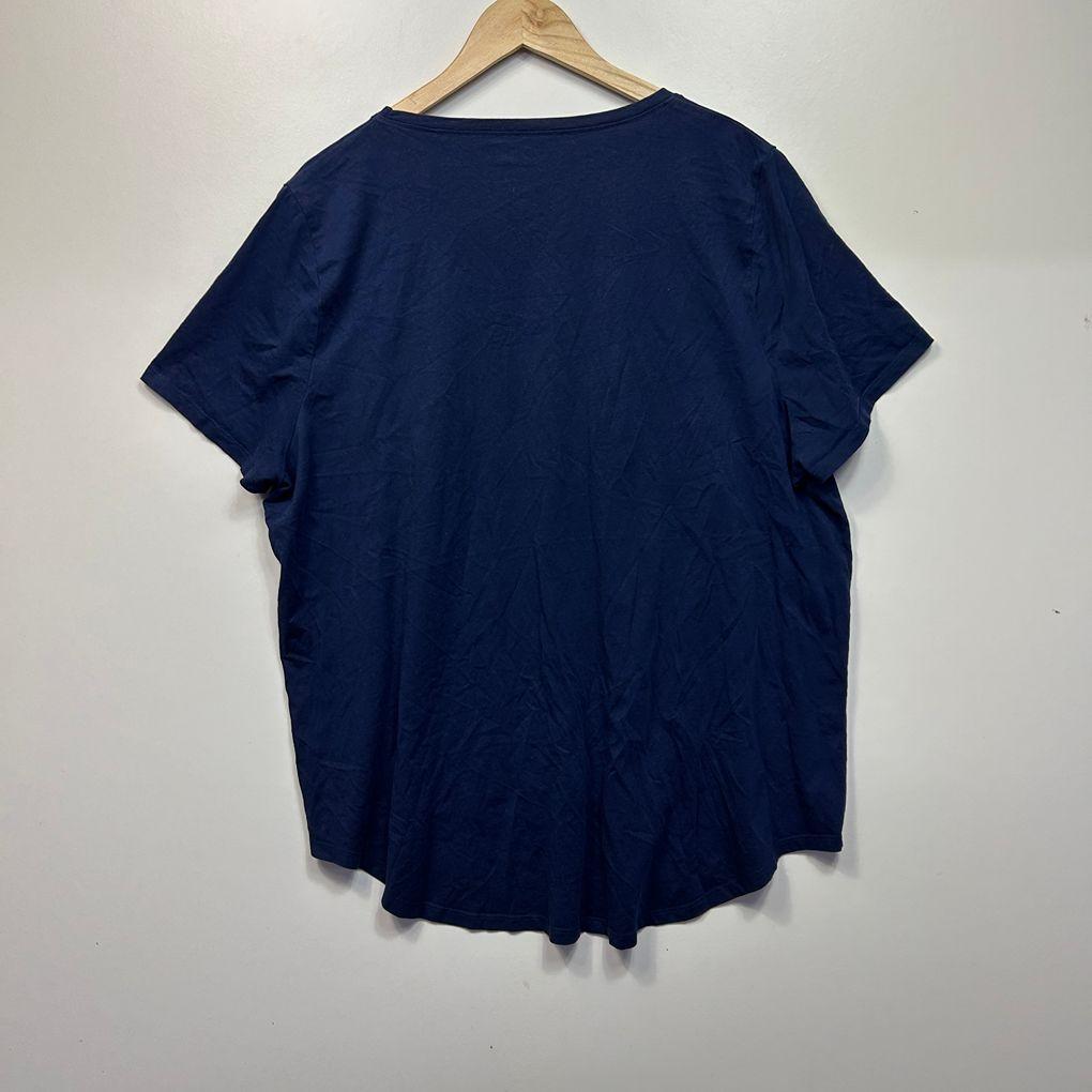 Avella Navy Cotton Tee Top - Size 24