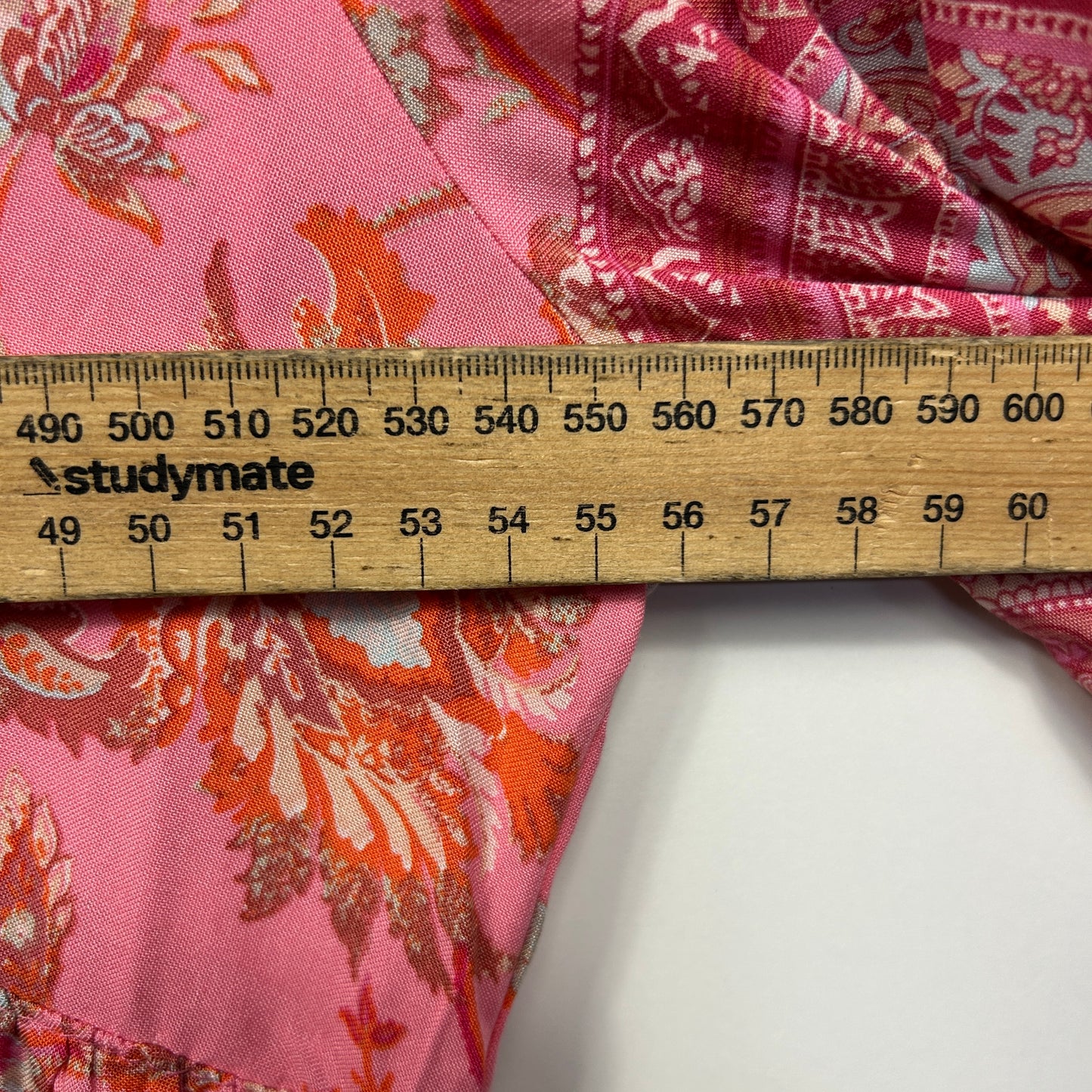 Vine Apparel Boho Dress Size 16 Pink Rayon Short Sleeve Pockets