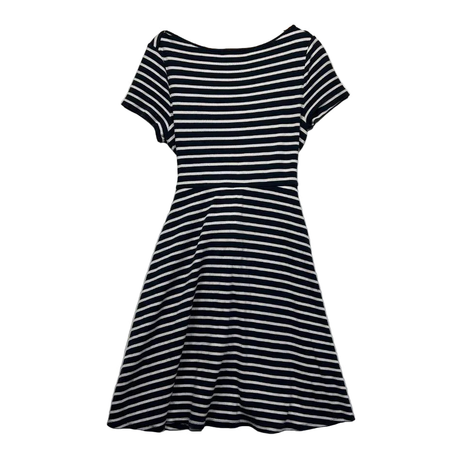 Review Navy White Striped Cotton Dress - Size 16