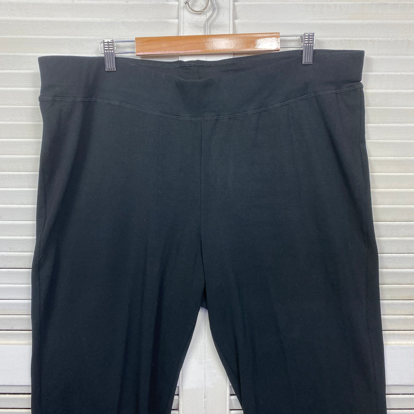 Sara Pants Size 24 Plus Black Pull On Cotton Blend